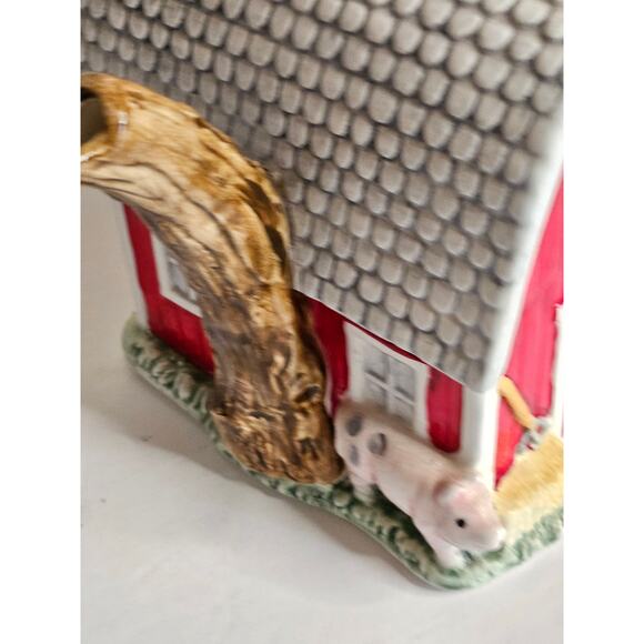 "Old Macdonald's Farm" Teapot VTG Red Barn Cottage Core Country Teacher Mom - Picture 4 of 9